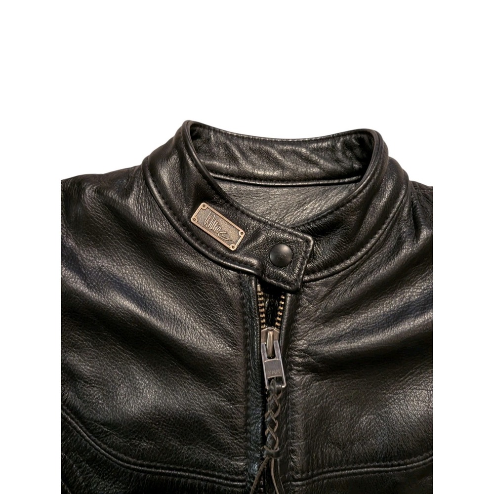 Harley Davidson Womens WILLIE G Zip Off Sleeves Black Leather Jacket 98515 M - Picture 5 of 12